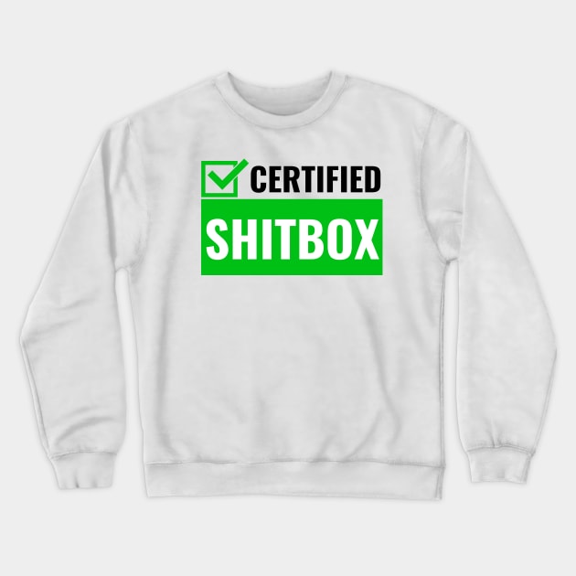 Certified Shitbox - Green Checkbox Design Crewneck Sweatshirt by Double E Design